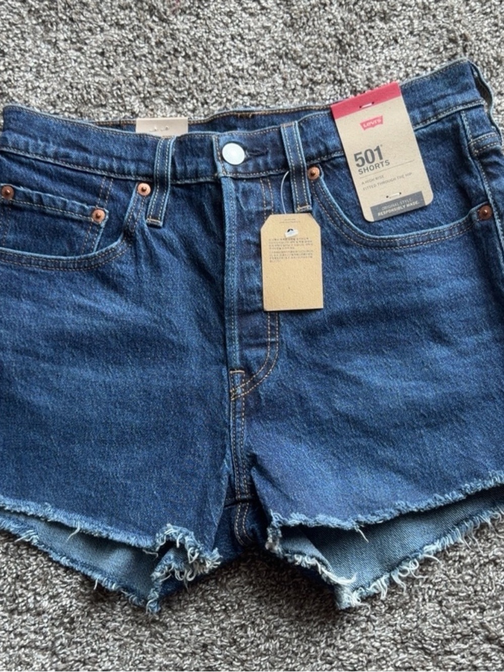Levi's 501 Mid Blue Denim Cutoff Shorts